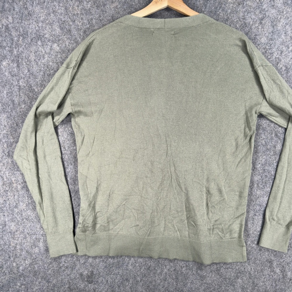 Banana Republic Cardigan Sweater Womens Small Green Cotton Viscose Knit V Neck - Picture 8 of 15